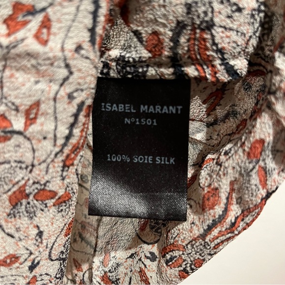 ISABEL MARANT • 100% Silk Floral Tunic w/ Ribbon Straps • Size 2 - Picture 7 of 13